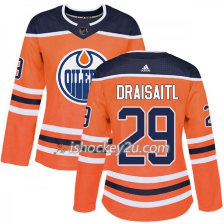 Dame NHL Edmonton Oilers Trøje Leon Draisaitl 29 Adidas 2017-2018 Orange Authentic